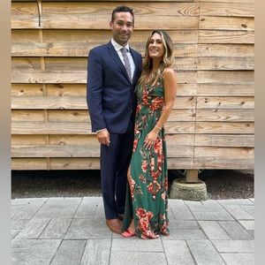 Lulus maxi floral wrap dress